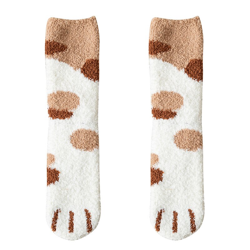 Winter Women's Cat Claw Socks Girl's Winter Thick And Warm Socks Happy And Funny Famle Socks Korean Style Socks: C2