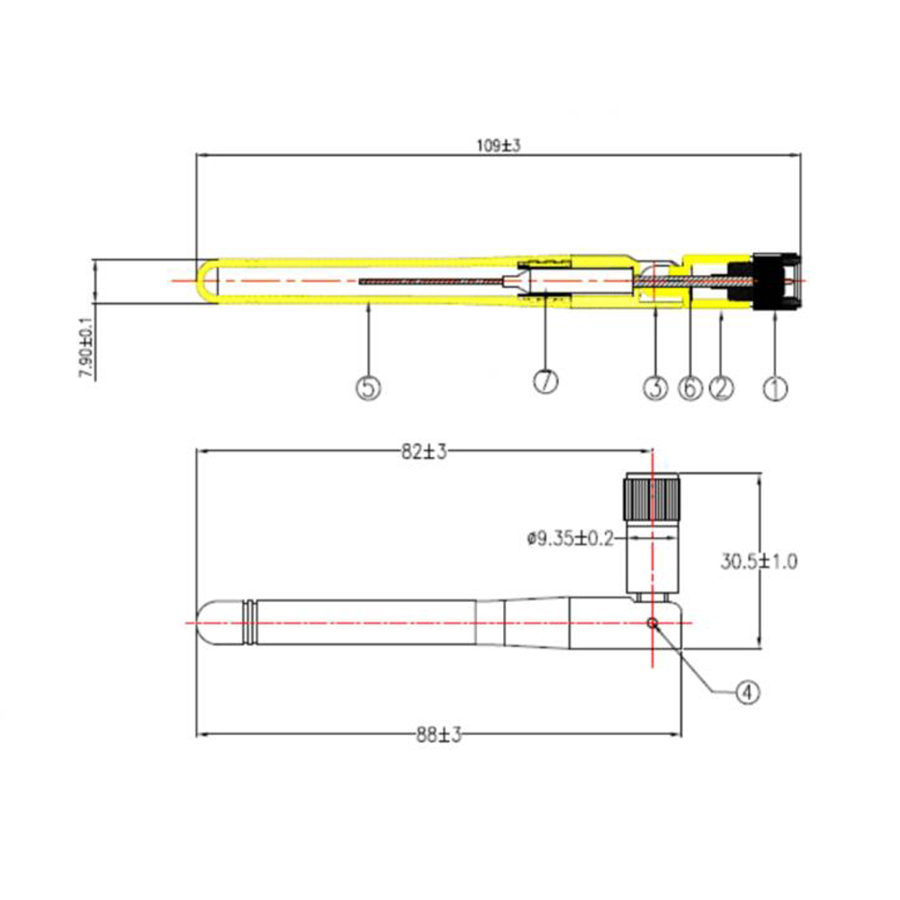 Lilygo®Ttgo 2.4G 2DBI Dual Antenne PR-SMA Vrouwelijke Pin Router Wifi Antenne 109 Mm Ipx Ipxe Verticale Goede Connector