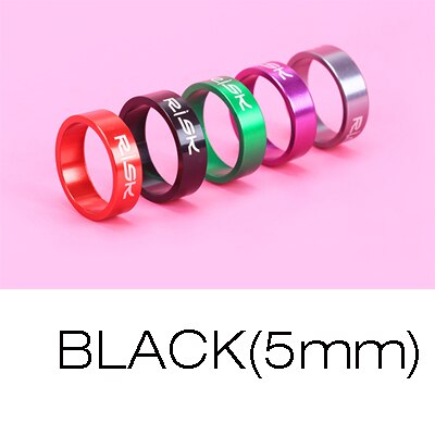 5mm 10mm Fiets Vork Wasmachine Stem Spacers Aluminium Fiets Headset Wasmachine Verhogen Stuur Aanpassing ring voor 28.6mm Headset: Zwart