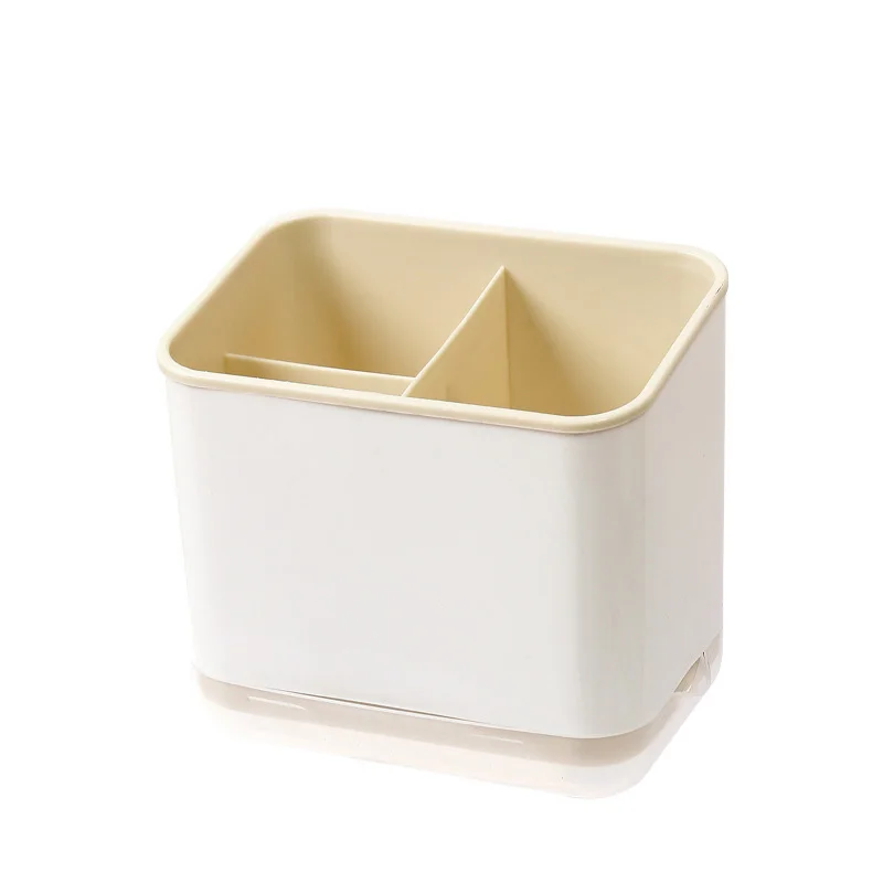 Keuken Lepel Eetstokje Opslag Schotel Drogen Afvoer Mand Rack Box Afdruiprek Bestek Houder Plank Organisator Woonaccessoires: Licht Geel