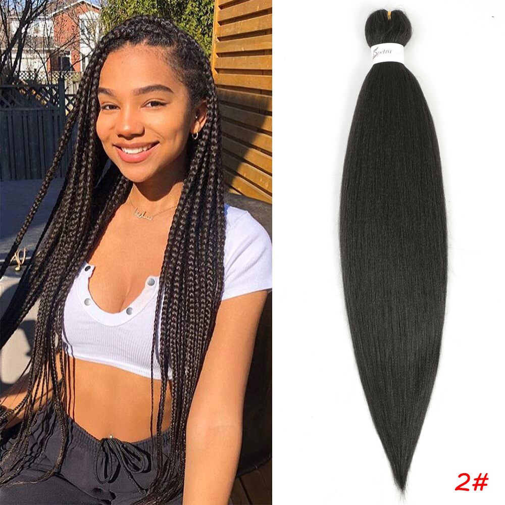 Pre Stretched Braiding Hair Soft Yaki Straight Synthetic Extensions Crochet Braids SOKU Synthetic Braiding Hair For Braids Twist: #2 / 4Pcs/Lot