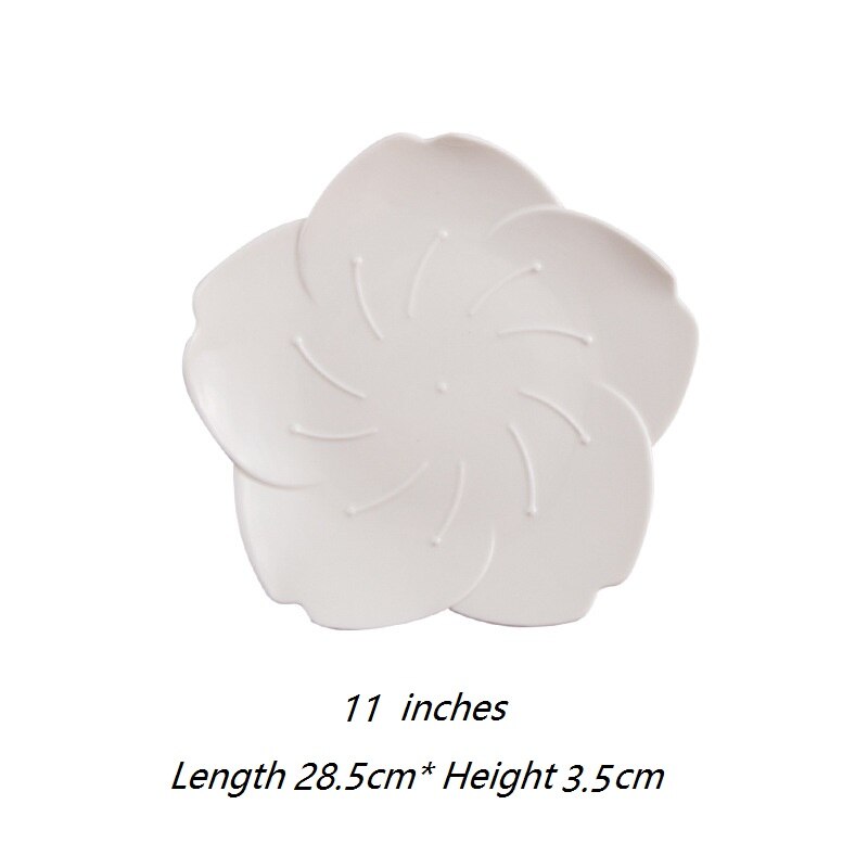Japanese Gradient Petal Ceramic Tableware Western Dish Cup Coffee Cup Tray Sauce Plate Petal Dishes Salad Dessert Baking Bowl: 13