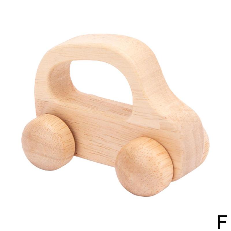 Inertial Auto Reibung Spielzeug Auto Groß Log Auto Baby Holz Spielzeug Bausteine Cartoon Fan Bildung Montessori Spielzeug Geburtstag: F