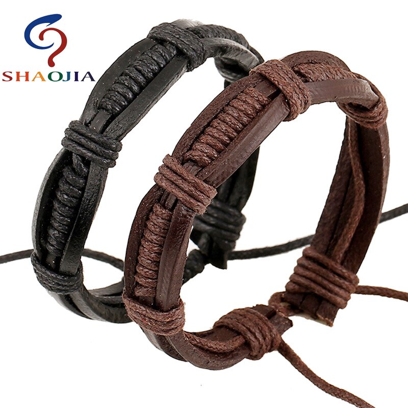 Gute Preis! Frauen Männer Armbänder Reine Hand Weben Leder Armband Einstellbar Armband Männer Schmuck