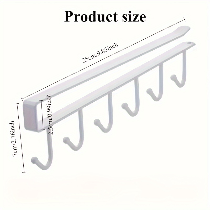 1pc Küche Regal Lagerung Kleidung Hängen Organizer Tasse Halfter Glas Becher Halfter 6 Haken Lagerung Gestell