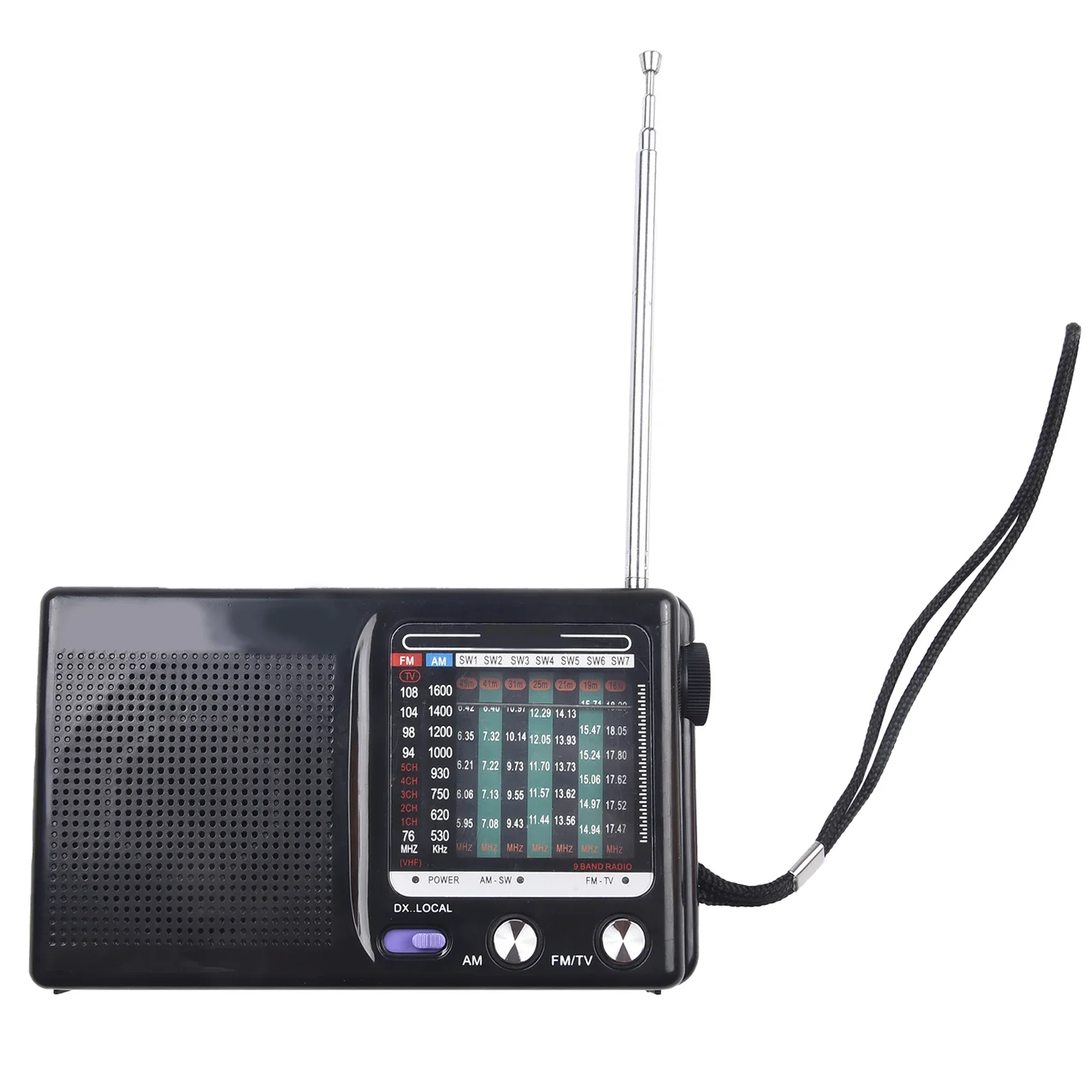 ABS AM FM Radio meteorologica alimentata a batteria Design compatto Suono di alta qualità Mini portatile alimentato a batteria