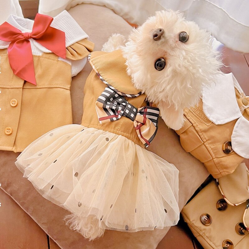 Hund Kleider Für Kleine Hunde Luxus Sommer Frühling Party Mädchen Junge Hochzeit Haustier Welpen Kleidung XS XL Chihuahua Katze Outfit zubehör