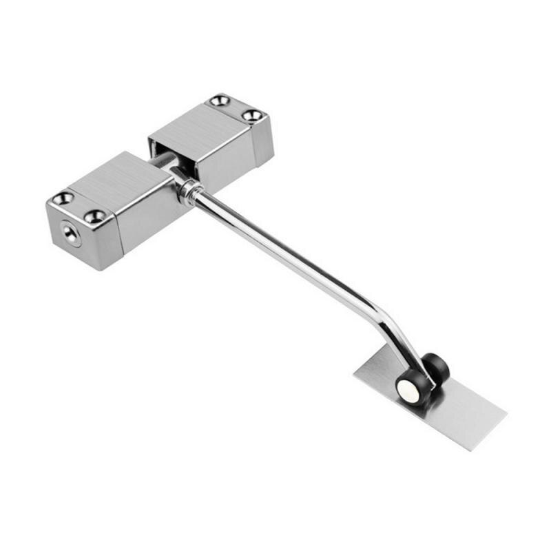 Automatic Mounted Spring Door Closer Stainless Steel Adjustable Surface Door Closer 160x96x20mm: Default Title