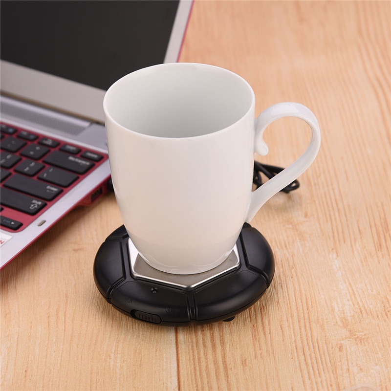 Chauffe-tasse USB En Bois De Noyer - Garde Votre Boisson Chaude (max 55°C) - Compatible Avec Tasses à Fond Plat