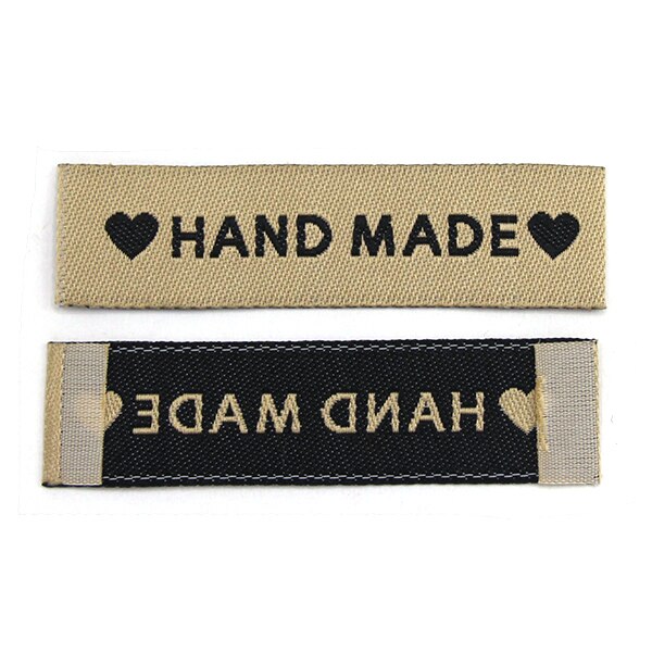 50 stk labels hjerte tøj tags håndlavet label til tøj fold håndlavet tags diy hat/kurv/tørklæde sy tilbehør 60 x 15mm: Brun