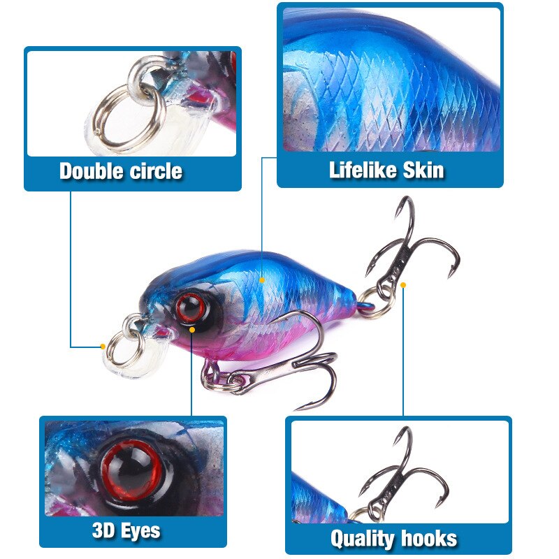 Crankbait Wędkarstwo wabik głaz małe ciężary 4 cm/4.6g Mino twarda przynęta Isca sztuczne Articulos De Pesca Whopper fałszywe przynęty na ryby