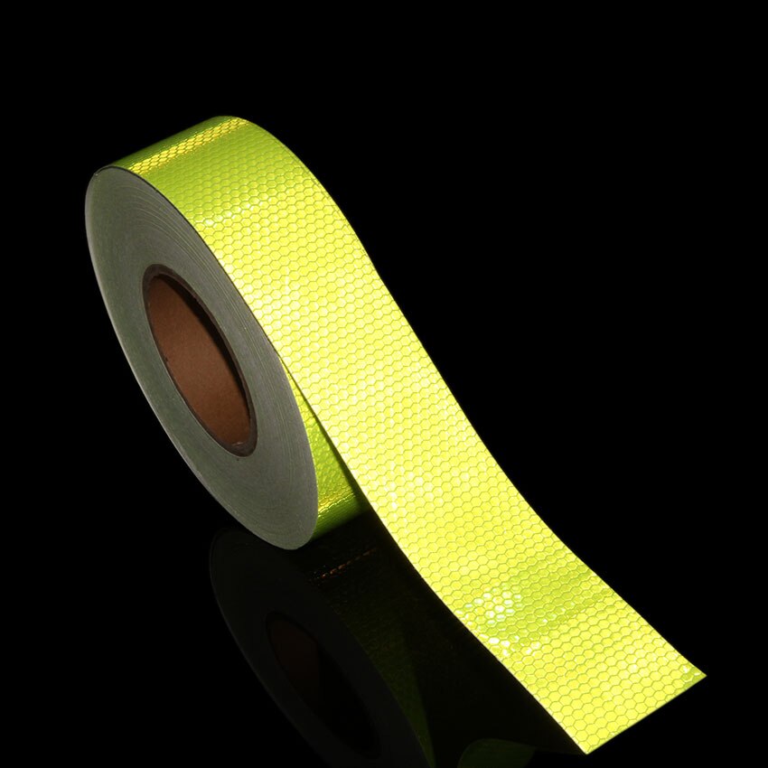 50M Reflektierende Material Band Aufkleber Sicherheit Warnband Reflektierende Film Auto Aufkleber 6 farben Weiß Gelb Orange verrotten Blau aufkleber: Flu-Grün