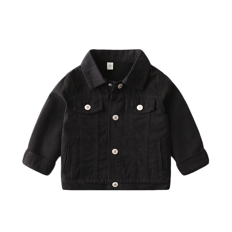Kleinkind Jacke Für Mädchen Jungen Herbst Winter Revers Geschmack Unten Langarm Denim Outwear mit Tasche Geschmack Kleinkind Schwarz Mantel: 1-2 Years