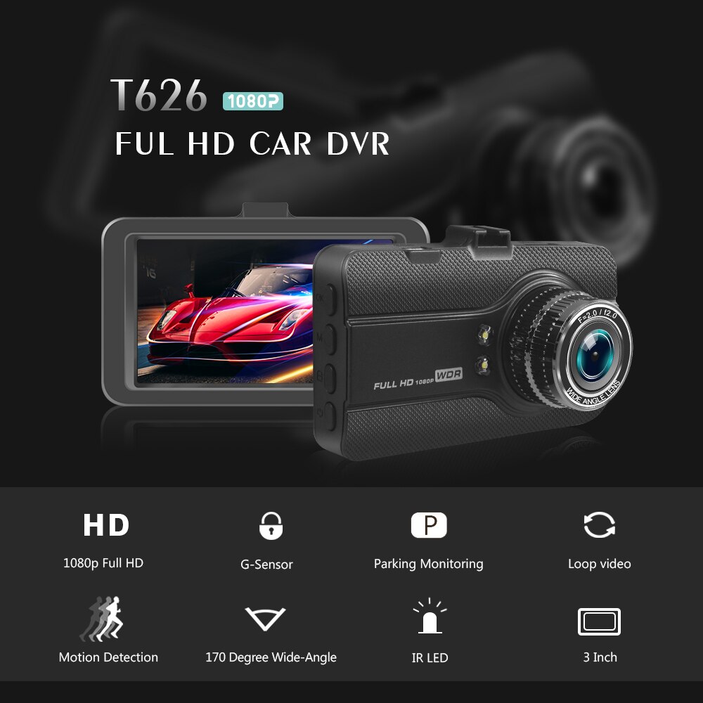 Car dvr 100% original novatek auto camera 1080P 3" full hd dash cam dvrs video recorder registrator avtoregistrator registrar