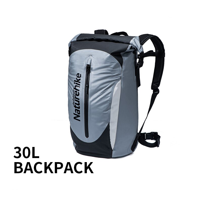 Naturehike 30L Waterproof Bag Ultralight Shoulder Carrying Packs Dry Backpack Outdoor Leisure Bag For Drifting Surfing Swimming: 30L Grey