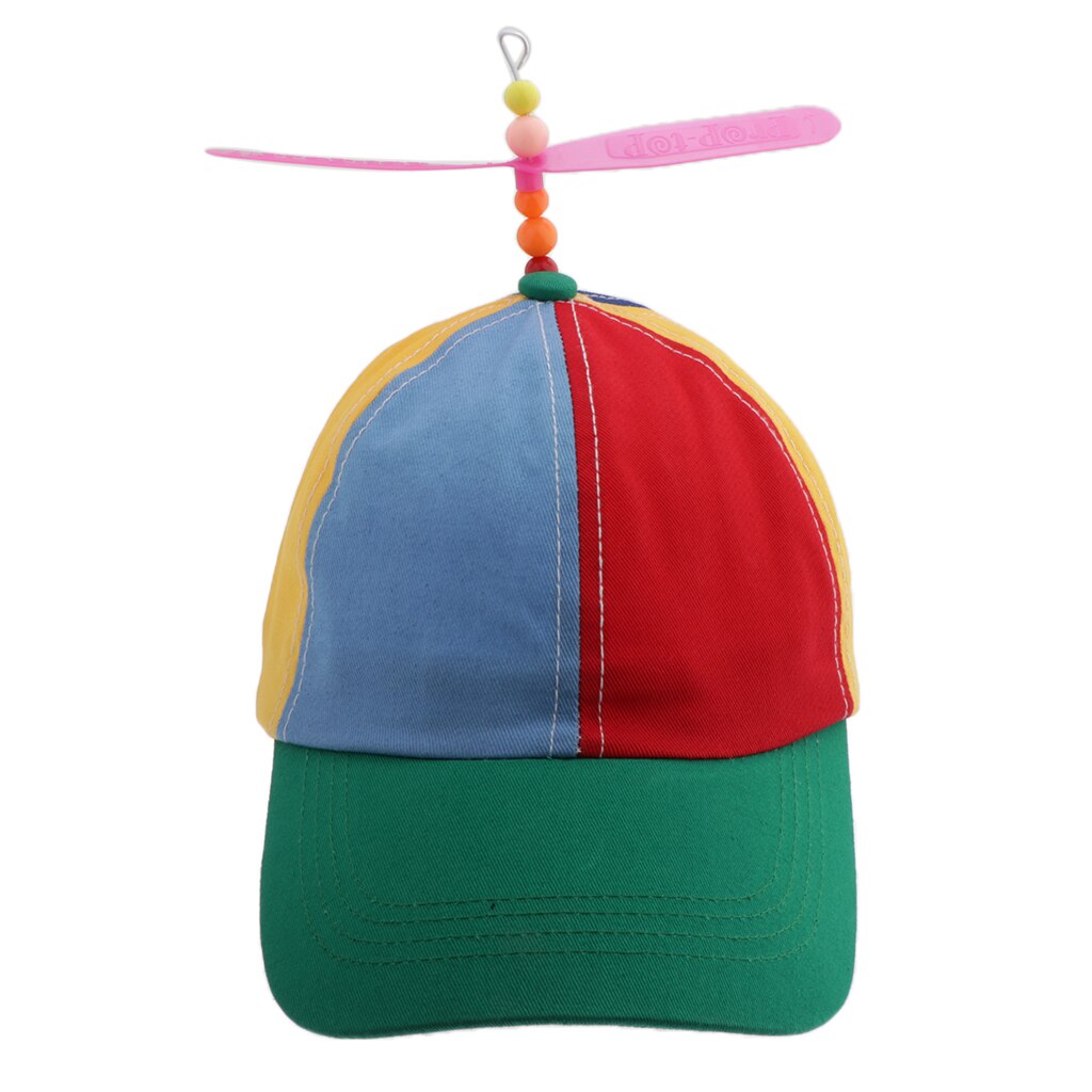Rainbow Propeller Spinner Hat with Adjustable Hat Snap Back - Costume Accs: Adults