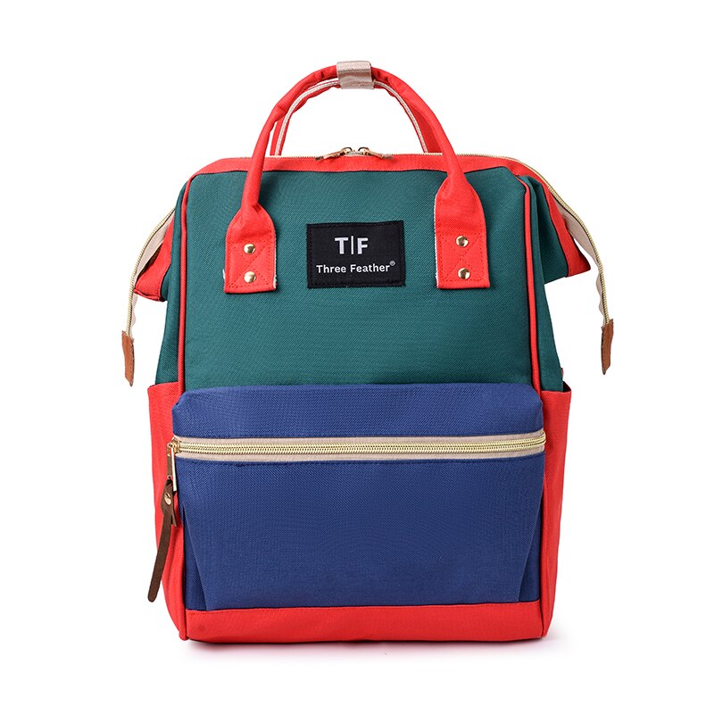 Women Waterproof Backpack Youth Korean Style Shoulder Bag Laptop Schoolbags For Teenager Girls Mochila Rugzak Sac A Dos: red-green-blue