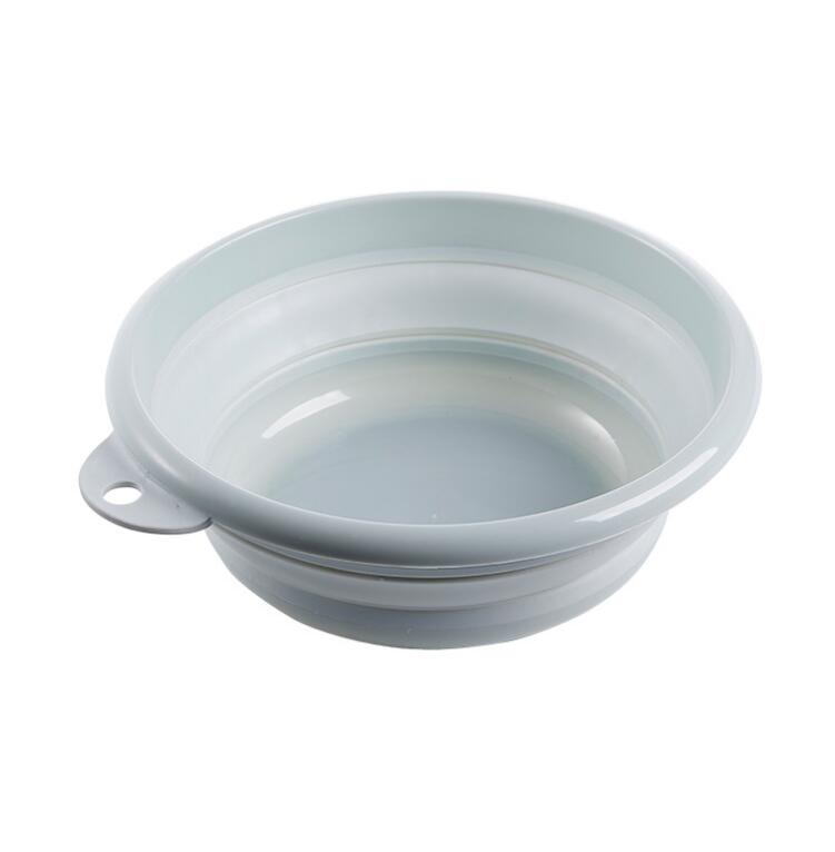 1PC Outdoor Travel Folding Wash Basin Folding Bucket Container Portable Basin Collapsible PP+TPE Washbasin Bathroom Accessori: light green-M