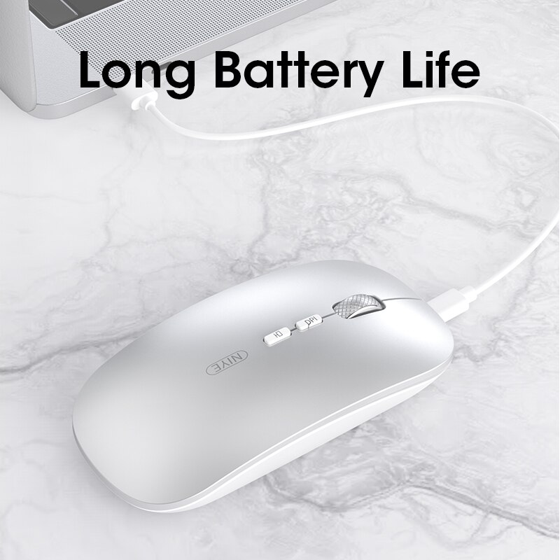 Metal Roller Wireless Bluetooth Mouse Rechargeable Ergonomics Optical 1200 DPI Gaming Mice For Computer PC Laptop Mouse Gamer