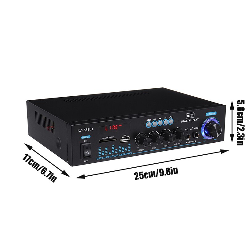 1000W bluetooth 5.0 Home Digital Amplifiers Audio Hifi Bass Class D Power Amplifier for Subwoofer Speakers FM USB Remote Control