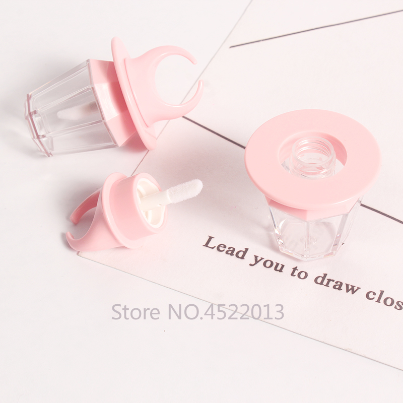 8ml Empty Lip Gloss Tube Lips Balm Bottle wand Brush Container Diamond Ring Shape Refillable Bottle Lipgloss Tube Concealer Tube