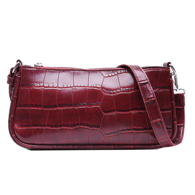 retro Handtasche Krokodil aufbringen Leder Schulter Taschen Für Frauen Kette Luxus Hand Tasche Weibliche Reise Totes: rot