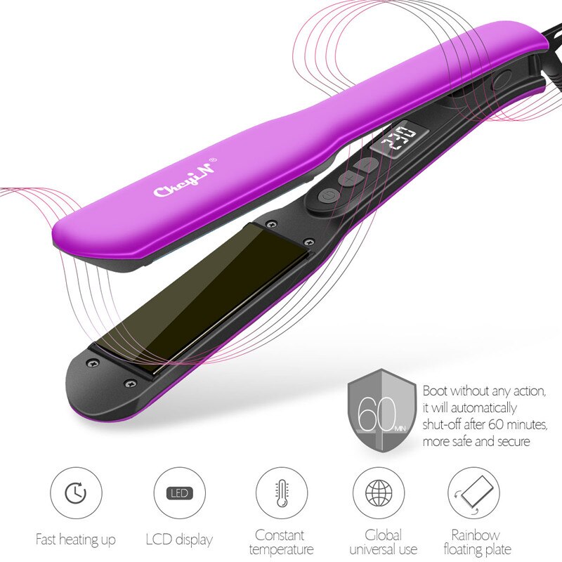 LCD Display Flat Iron Digital Temperature Control Straightening Iron Styling Ceramic Hair Straightener 120-230 Degree Adjustable