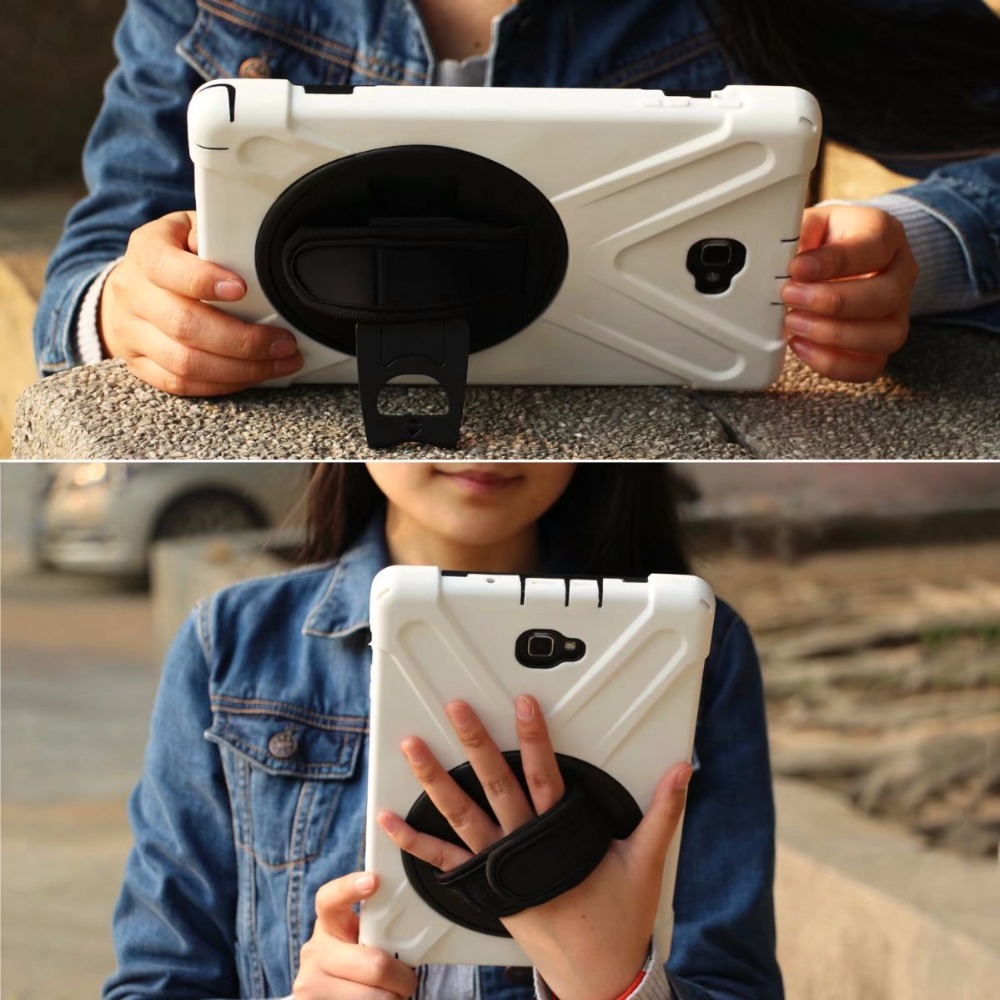 Funda para tableta Samsung Galaxy Tab S3 9,7 T820 T825, protector seguro para niños, a prueba de golpes, resistente, de silicona dura, soporte para mano + bolígrafo