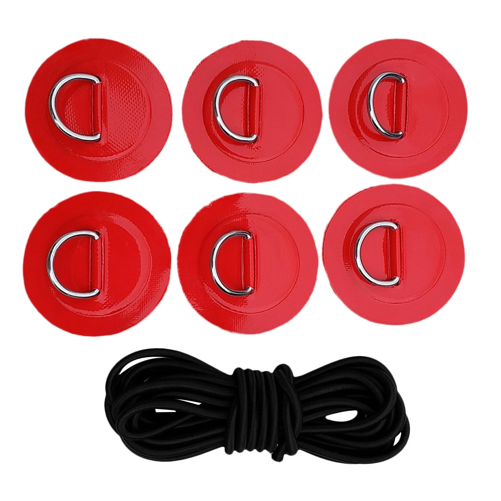 6Pcs Stand Up D-Ring Pad Paddleboard Sup Bungee Touw Dek Rigging Kit Patch Water Sport Roeien Opblaasbare boten Surfplank