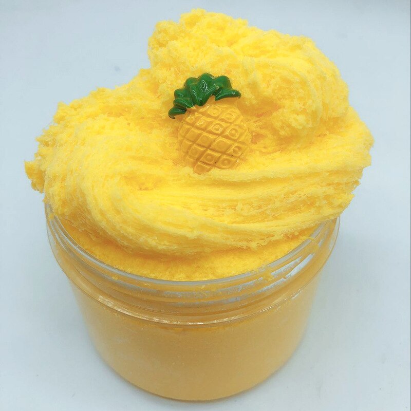 70ML Fruit Pineapple Fluffy Slime Cloud Slime Modeling Clay Rainbow Slime Toy For Kids Children Antistress Reliever Lizun Floame