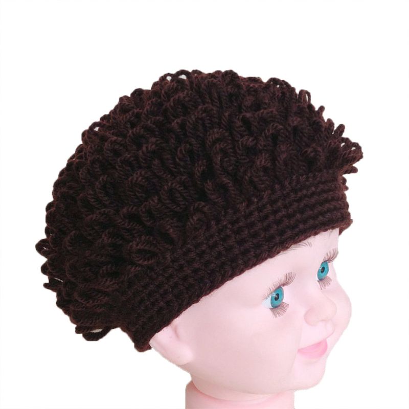 Novedad niños bebé niños pequeños peluca sombrero Cosplay apoyos de la foto de niño niña invierno peluca Afro de grandes para cabello rizado tapa 1-4T: 1