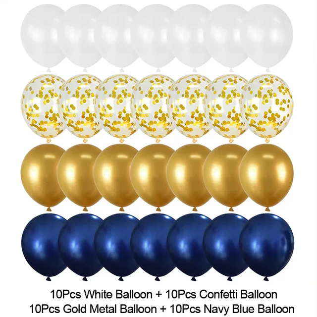 Juego de globos azul marino para decoración de bodas y fiestas de cumpleaños: Emerald