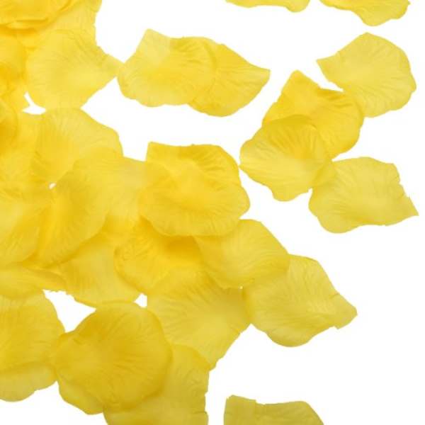 100pcs cloth Rose Petals Wedding Party Table Decorations Flowers (Yellow)