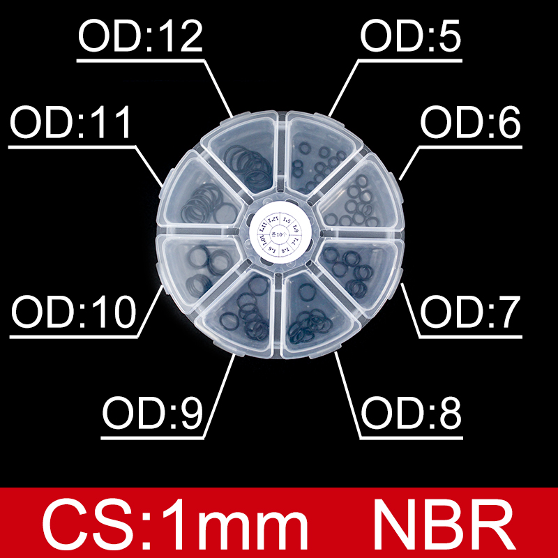 Boxed nitril siliconen rubber O-ring reparatieset kraan afdichting klep waterdichte machine oliebestendige pakking combinatie kit-.-: Sky Blue