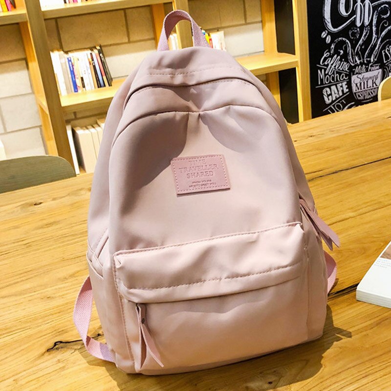 Women Backpack Pretty Style Backpack Girls School Bags Durable Nylon Travel Backpack Female School Backpack Mochila SAC: Pink