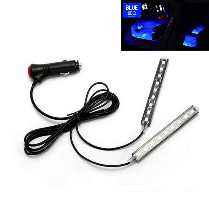 Auto Umgebungs licht Hintergrund beleuchtung Umgebungs stimmung Fuß licht LED-Streifen Auto Atmosphäbetreffend Beleuchtung LED Innen Auto Dekoration Zubehör: Kristallblau