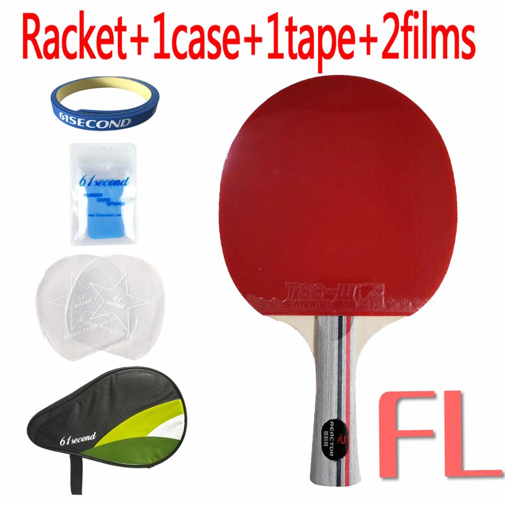 Table tennis racket Reactor DJ200 table tennis blade with 2Pieces Sanwei T88-III Table Tennis pingpong rubber: FL with HM case