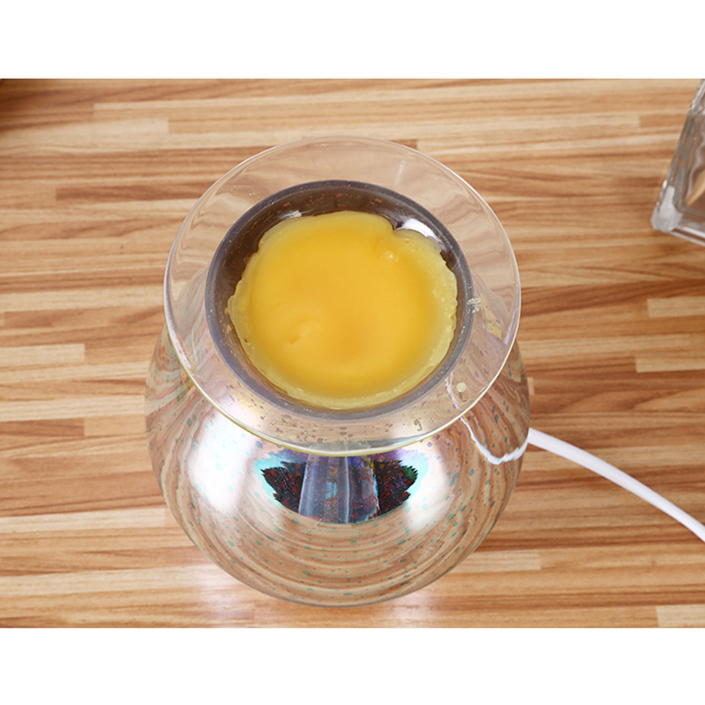 Difusor de vidrio para aromaterapia eléctrica 3D lámpara de aromaterapia cera fundida más lámpara de cristal con vela para el dormitorio de la oficina en casa