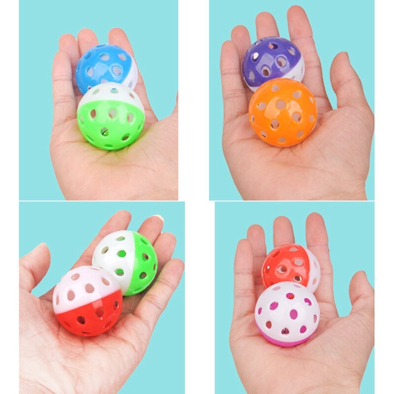 4pcs/Set Funny Cat Ball Toy Hollow Training Cat Interactive Toy Cat Bell Toy For Cats Kitten Pet Interaction Supplies