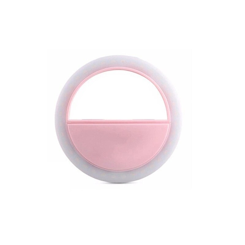 Anneau lumineux à Led pour téléphone portable, lampe à Clip, maquillage, appareil Photo, éclairage intelligent, lumières d'amélioration: Rose