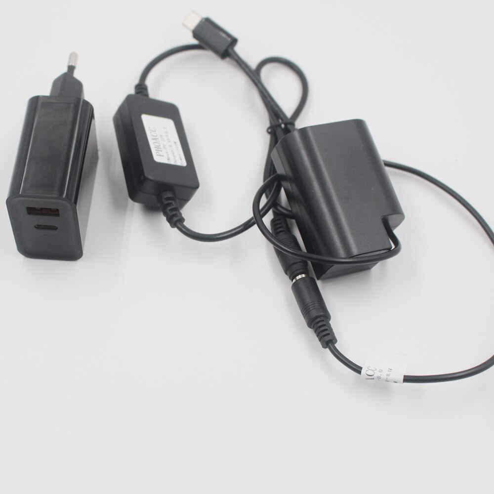 Fotga Decoded Dummy Battery DMW-BLF19, DC Coupler for Panasonic GH3 GH4 GH5 GH5s Camera