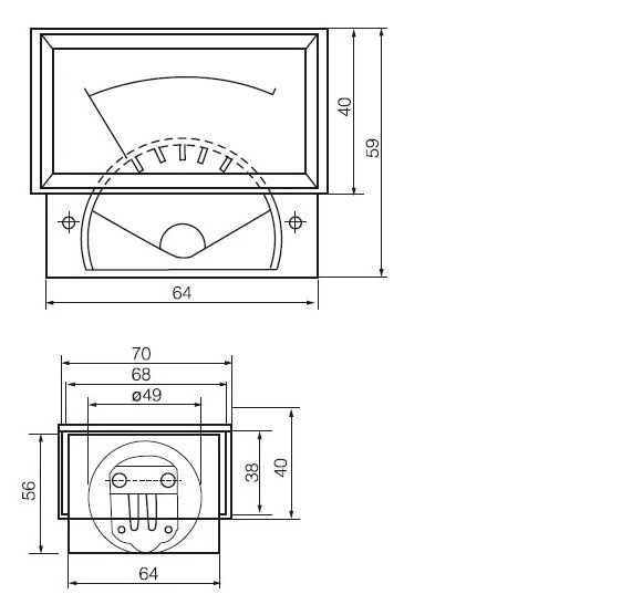 Panel Mount Analog Ammeter Gauge DC 0-100uA 50uA 200uA 500uA Measuring Range 85C17