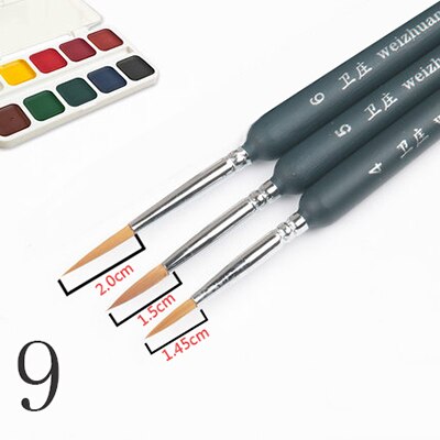 3 sztuk profesjonalne ręcznie malowane hak linii pędzelek robić zdobień w porządku akwarele robić rysowania malowania szczotka dla studentów szkoły sztuki piśmienne: 9