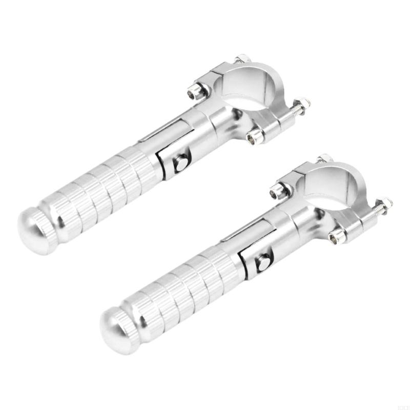 Aluminum Motorbike Footrests Adjustable Foot Pegs Supports Suitable for Motorcycle Enhancing Riding Posture and Reducing Fatigue: Silver