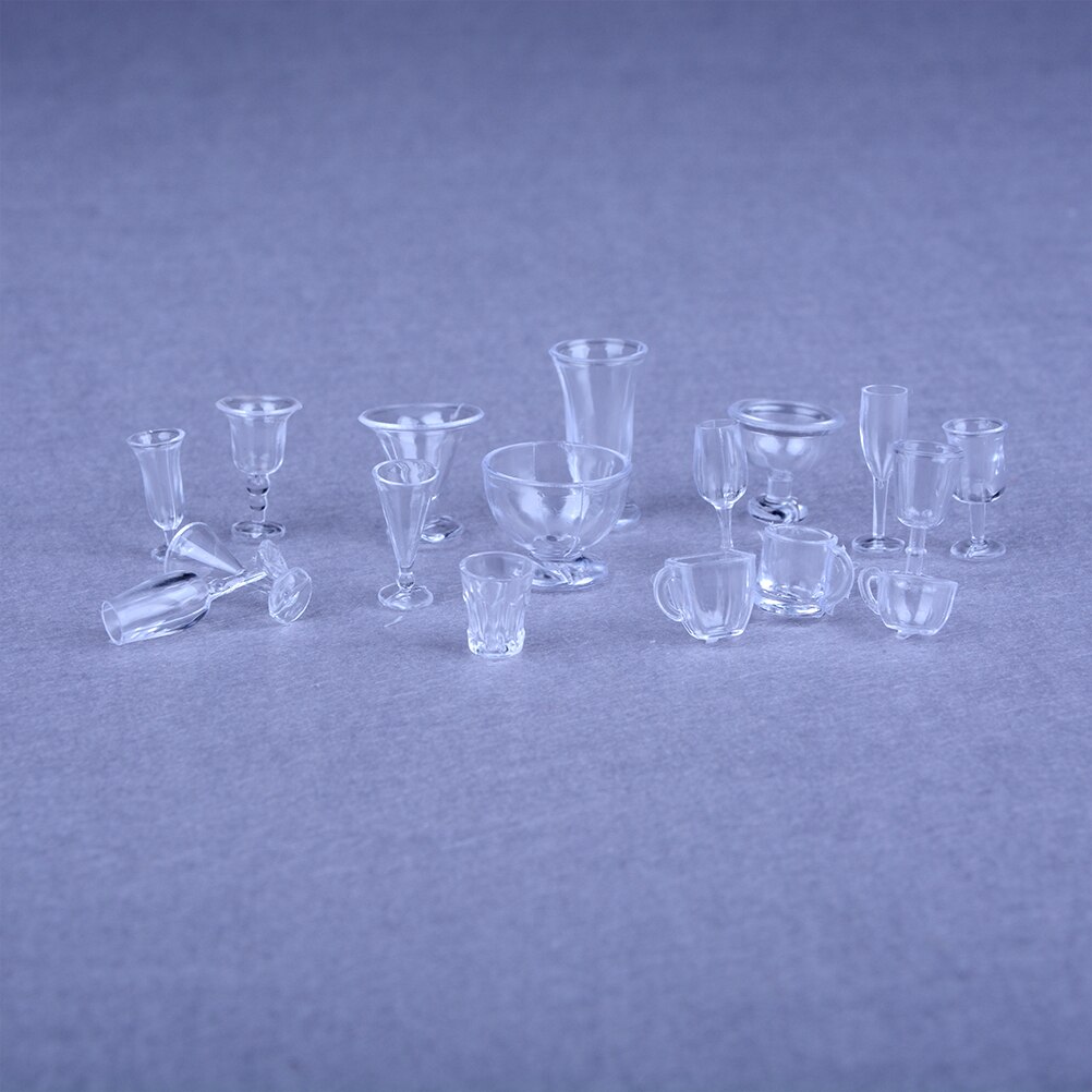 Commercio tutto'ingrosso mini Cibo Bambola Accessori Forma Giocattolo mini Casa Delle Bambole in Miniatura bere Ghiaccio crema tazze impostato Modello Giochi Di Imitazione 17 pz/impostato