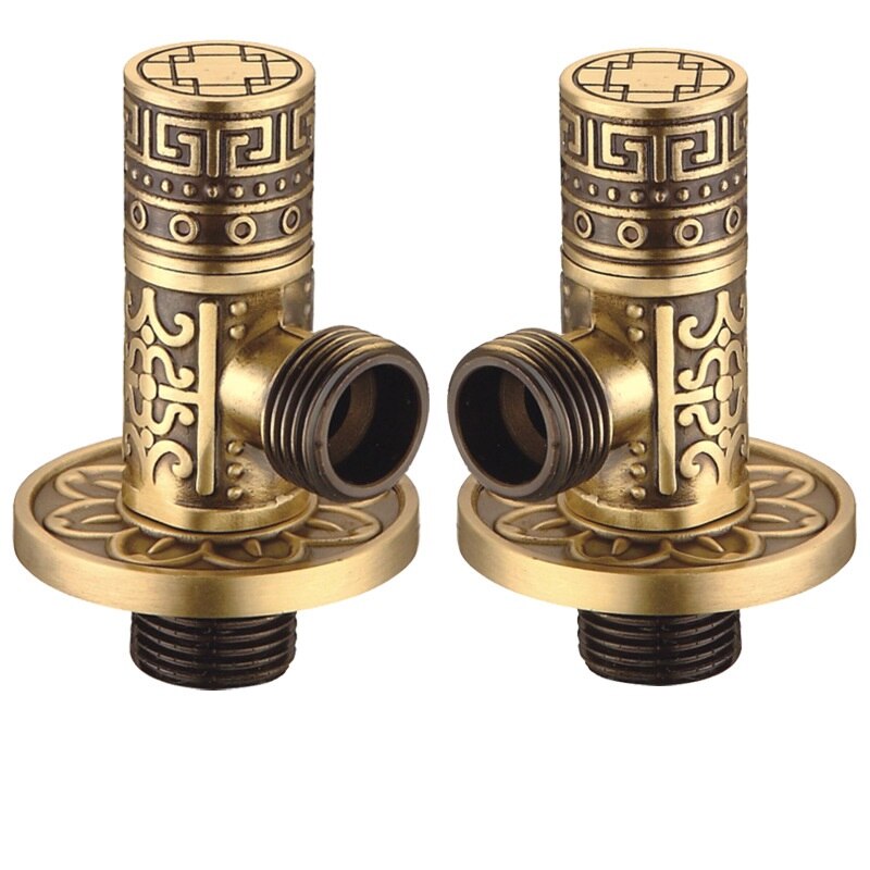 MTTUZK Solid Brass Angle Valve Antique Bronze Water Stop Valve G1/2" Filling Valves and Cold Water Inlet Valve