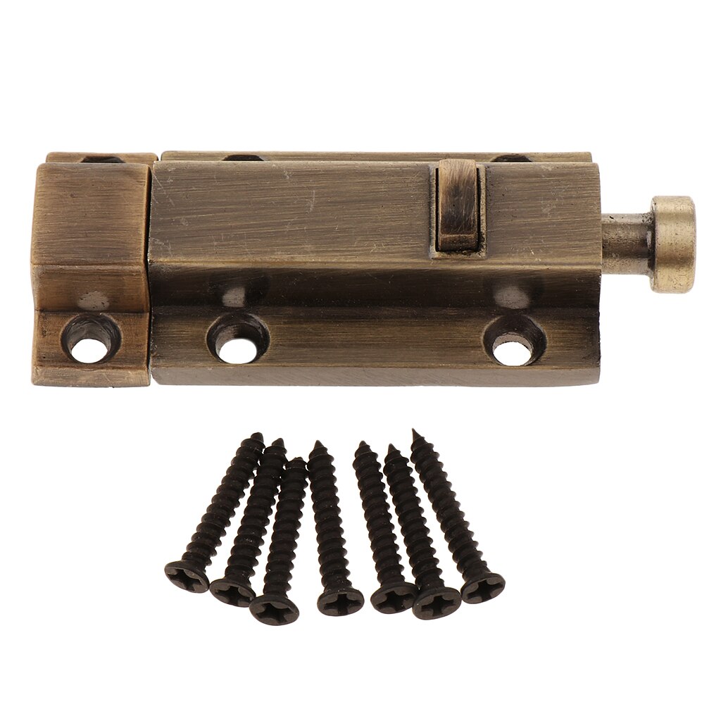 1 Set Zinc Alloy Door Slide Bolt Hasp Lock Latchbolt Home Safe Guard Latch Copper Home Furnishing Hardware