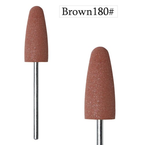 De taladros para uñas de goma de silicona de 8 colores para manicura, de 3/32 ", fresa pulidora para broca para uñas, herramienta de pulido de arena diferente, 1 Uds., TRGJ03: GJ03 Brown