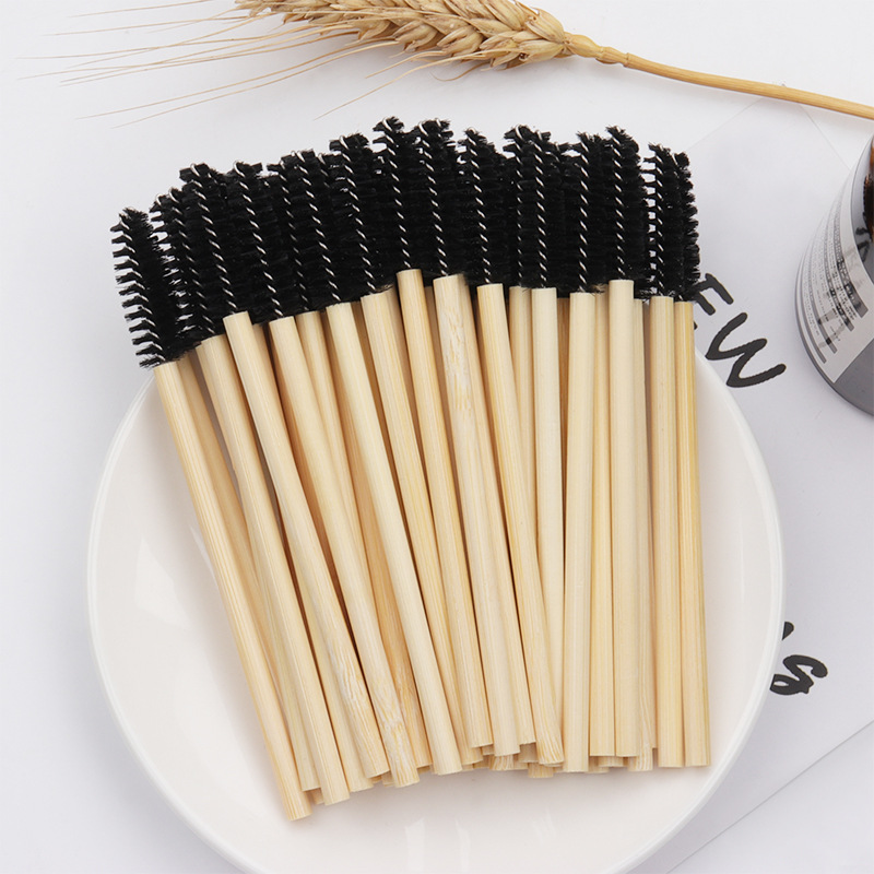 50 stuks bamboe handvat wimperborsteltjes mascara borsteltjes applicators wimperverlenging borsteltjes wenkbrauw krulborsteltjes make-up tool
