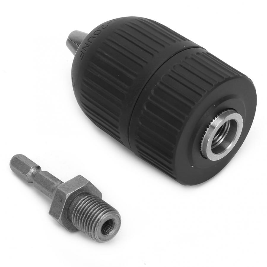 2.0-13MM 1/2-20UNF Keyless Drill Chuck + 1/4 Hex Connecting Rod Plastic Casing